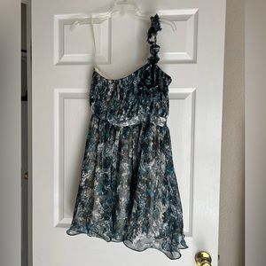 MM Couture Blue Flowered Dress
